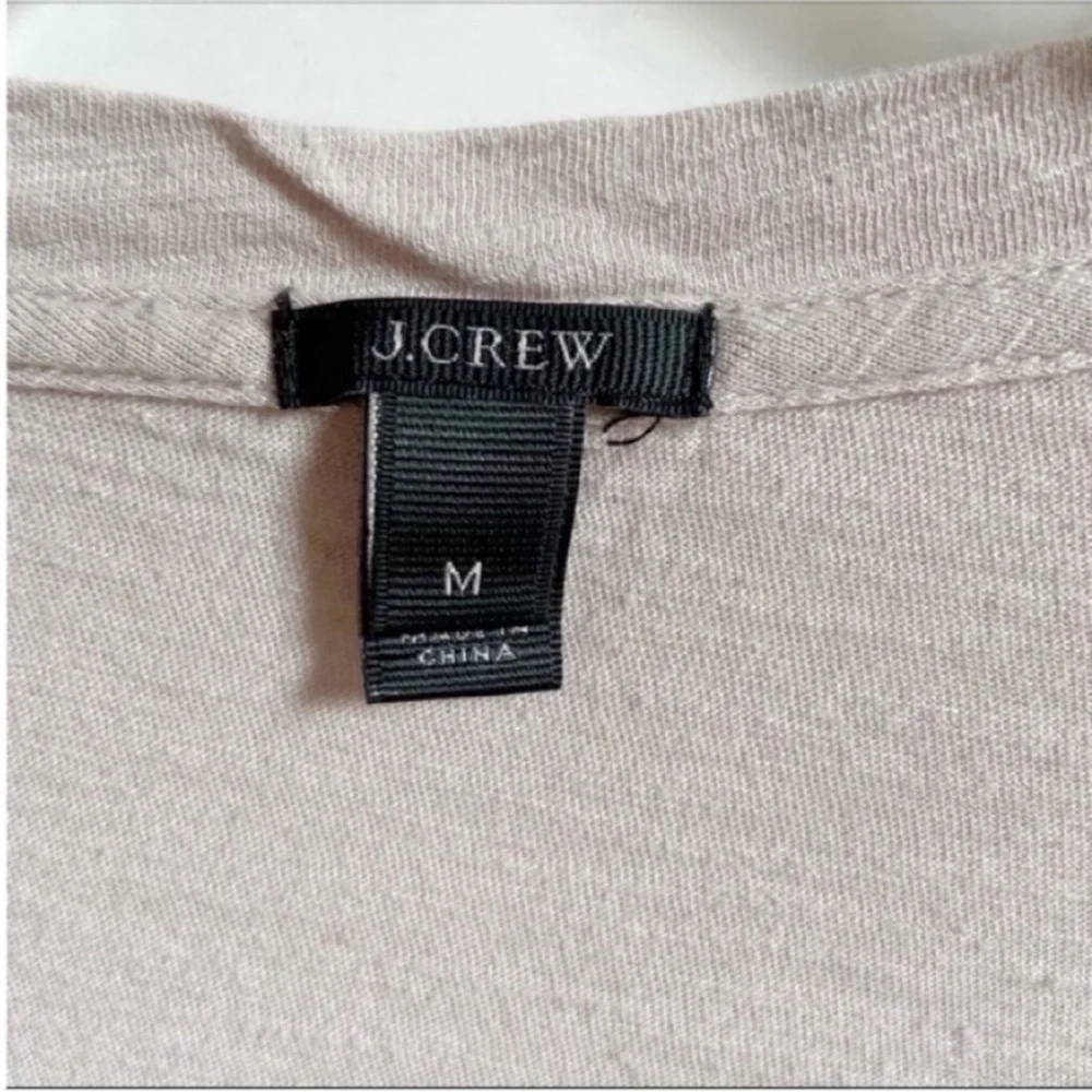 J. Crew t-shirt beige tan metallic gold foil geometric print - Picture 4 of 6